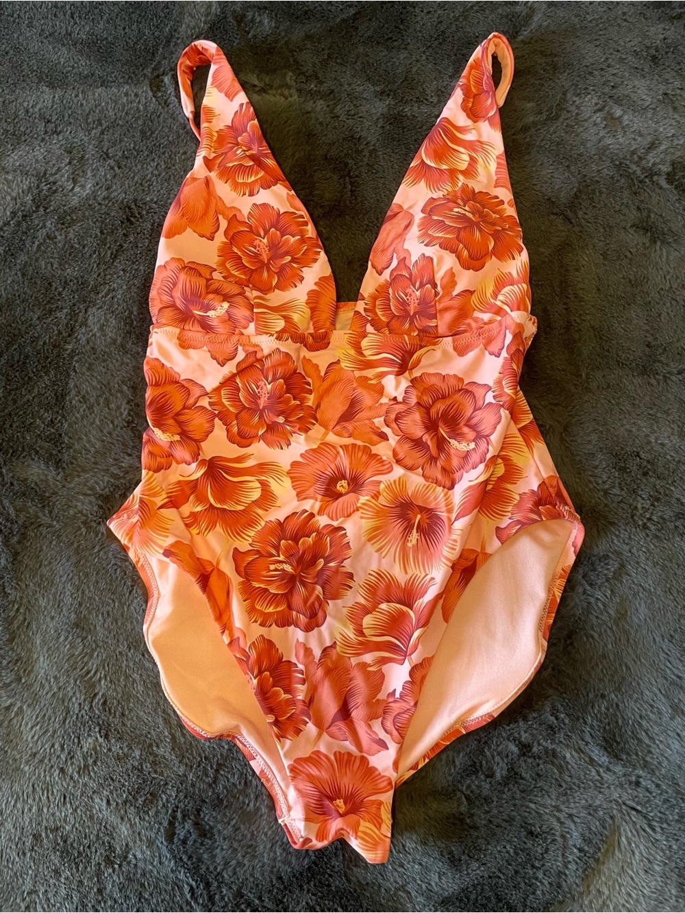 Shade & Shore (Target) Peach and Coral One-Piece